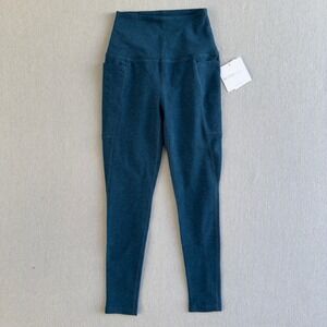 Beyond Yoga Spacedye Out of Pocket High Waisted Midi Leggings Deep Teal